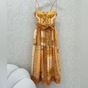 Zimmermann Gold and Cream Patterned Maxi Dress